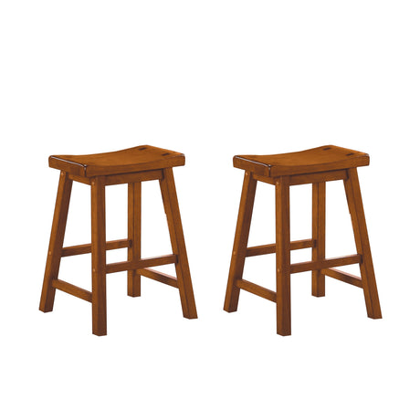 Saddleback Black Counter Height Stool, Set of 2 from Homelegance - Luna Furniture