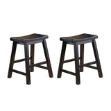 Saddleback Black Pub Height Stool, RTA, Set of 2 from Homelegance - Luna Furniture