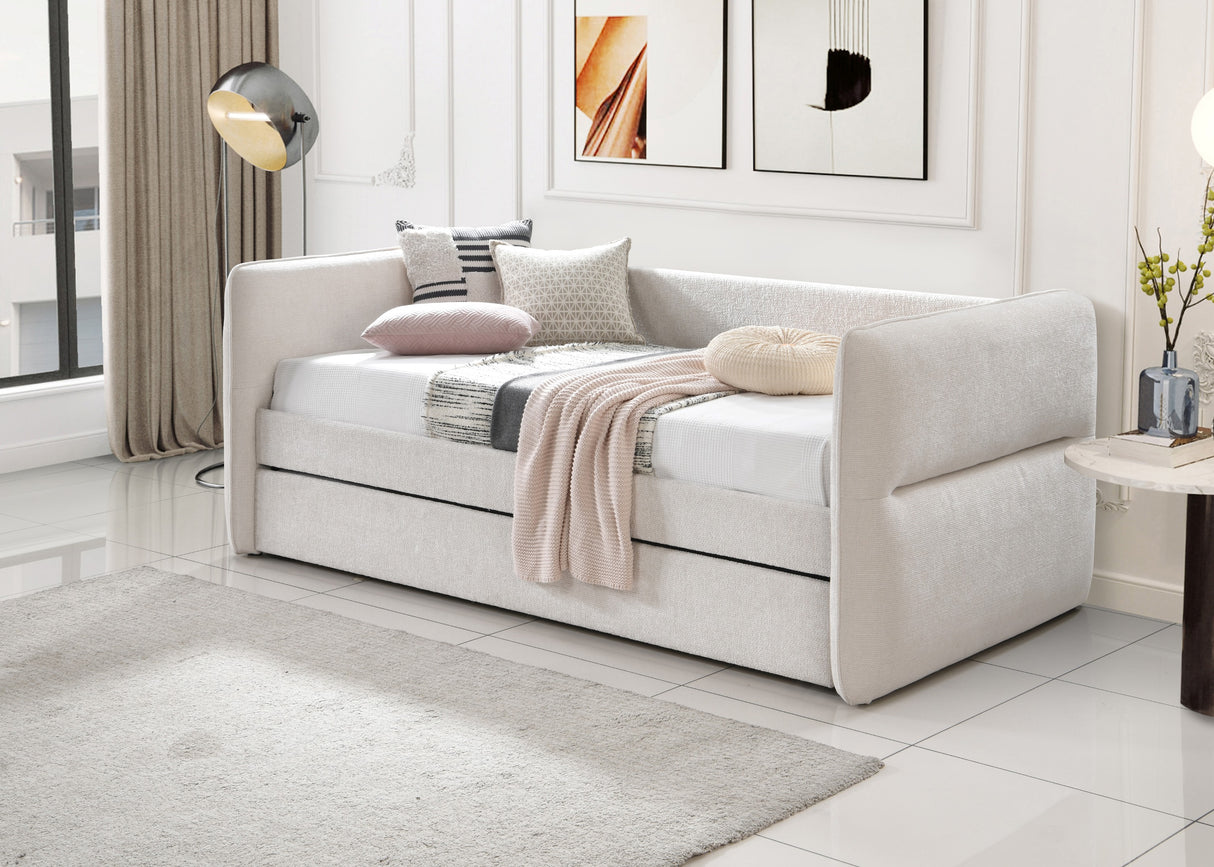Philipa Oatmeal Twin Daybed with Trundle from Crown Mark - Luna Furniture