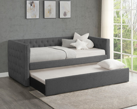 Trina Gunmetal Gray Daybed with Trundle from Crown Mark - Luna Furniture