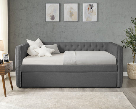 Trina Gunmetal Gray Daybed with Trundle from Crown Mark - Luna Furniture