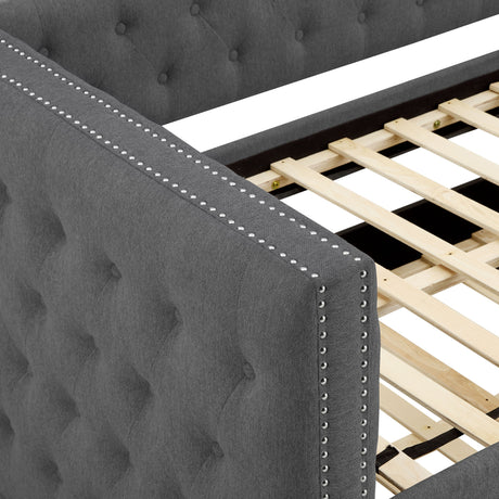 Trina Gunmetal Gray Daybed with Trundle from Crown Mark - Luna Furniture