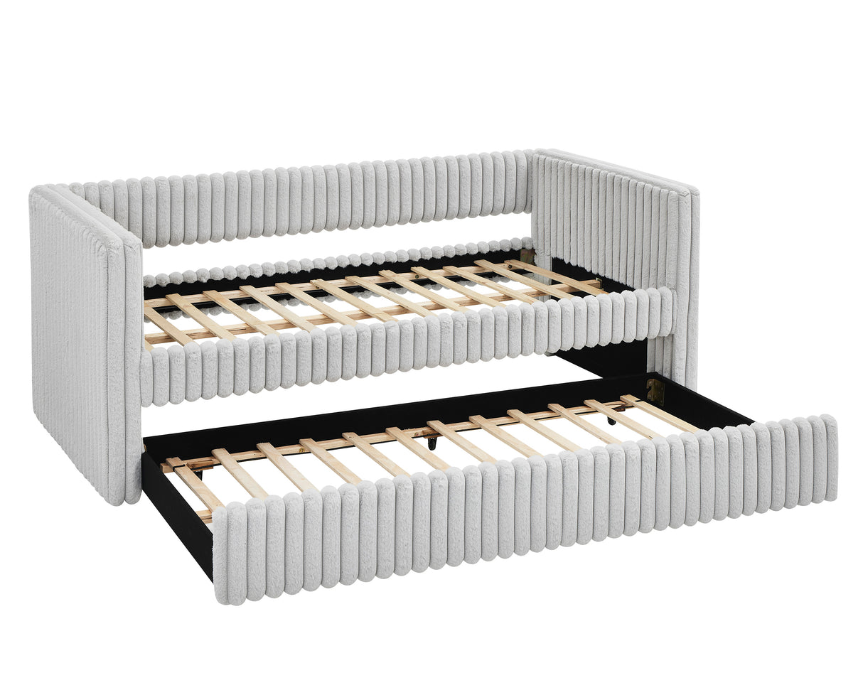 Hailey Light Gray Daybed with Trundle from Crown Mark - Luna Furniture