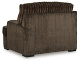 Aylesworth Chocolate Chair and Ottoman from Ashley - Luna Furniture