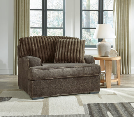 Aylesworth Sofa, Loveseat, Chair and Ottoman in Chocolate from Ashley - Luna Furniture