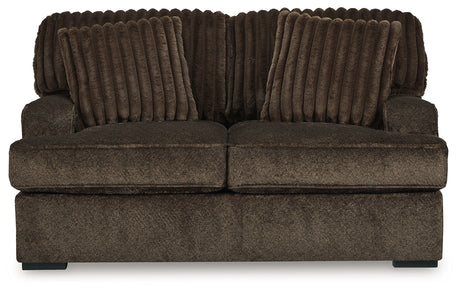 Aylesworth Chocolate Sofa, Loveseat, Chair and Ottoman from Ashley - Luna Furniture