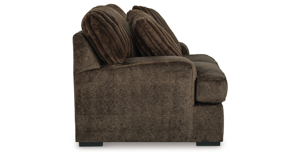 Aylesworth Chocolate Loveseat from Ashley - Luna Furniture