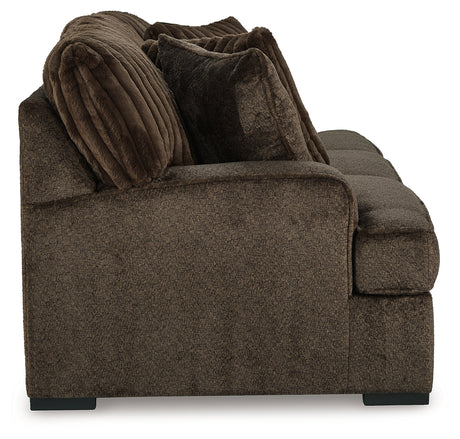 Aylesworth Chocolate Sofa, Loveseat, Chair and Ottoman from Ashley - Luna Furniture