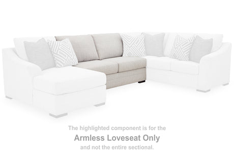 Koralynn Stone Armless Loveseat from Ashley - Luna Furniture