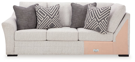 Koralynn Stone Left-Arm Facing Sofa with Corner Wedge from Ashley - Luna Furniture