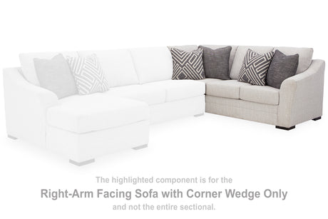 Koralynn Stone Right-Arm Facing Sofa with Corner Wedge from Ashley - Luna Furniture