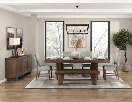 Franco Walnut/Gray 7-Piece 94" Extendable Dining Set from Homelegance - Luna Furniture