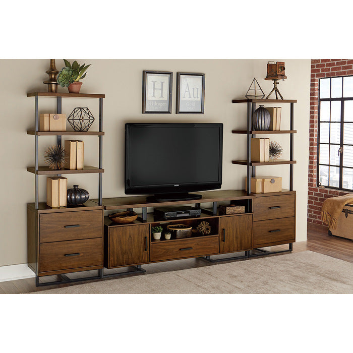 Sedley Walnut/Rustic Black TV Stand from Homelegance - Luna Furniture