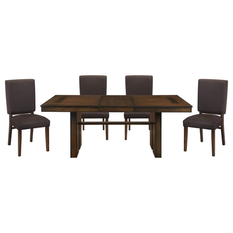 Sedley Walnut/Rustic 5-Piece Extendable Dining Set from Homelegance - Luna Furniture