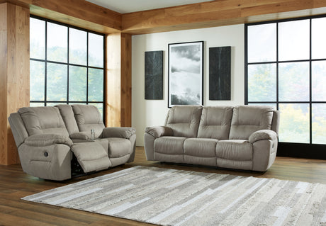 Next-Gen Gaucho Putty Power Reclining Sofa and Loveseat from Ashley Furniture - Luna Furniture