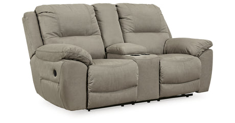 Next-Gen Gaucho Putty Reclining Loveseat with Console from Ashley Furniture - Luna Furniture