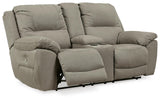Next-Gen Gaucho Putty Power Reclining Loveseat with Console from Ashley - Luna Furniture