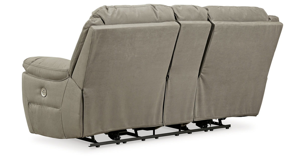 Next-Gen Gaucho Putty Power Reclining Loveseat with Console from Ashley Furniture - Luna Furniture
