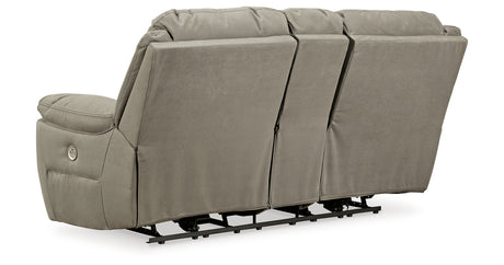 Next-Gen Gaucho Putty Power Reclining Loveseat with Console from Ashley Furniture - Luna Furniture