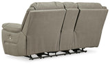 Next-Gen Gaucho Putty Power Reclining Loveseat with Console from Ashley Furniture - Luna Furniture