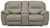 Next-Gen Gaucho Putty Reclining Loveseat with Console from Ashley - Luna Furniture