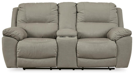 Next-Gen Gaucho Putty Reclining Loveseat with Console from Ashley Furniture - Luna Furniture