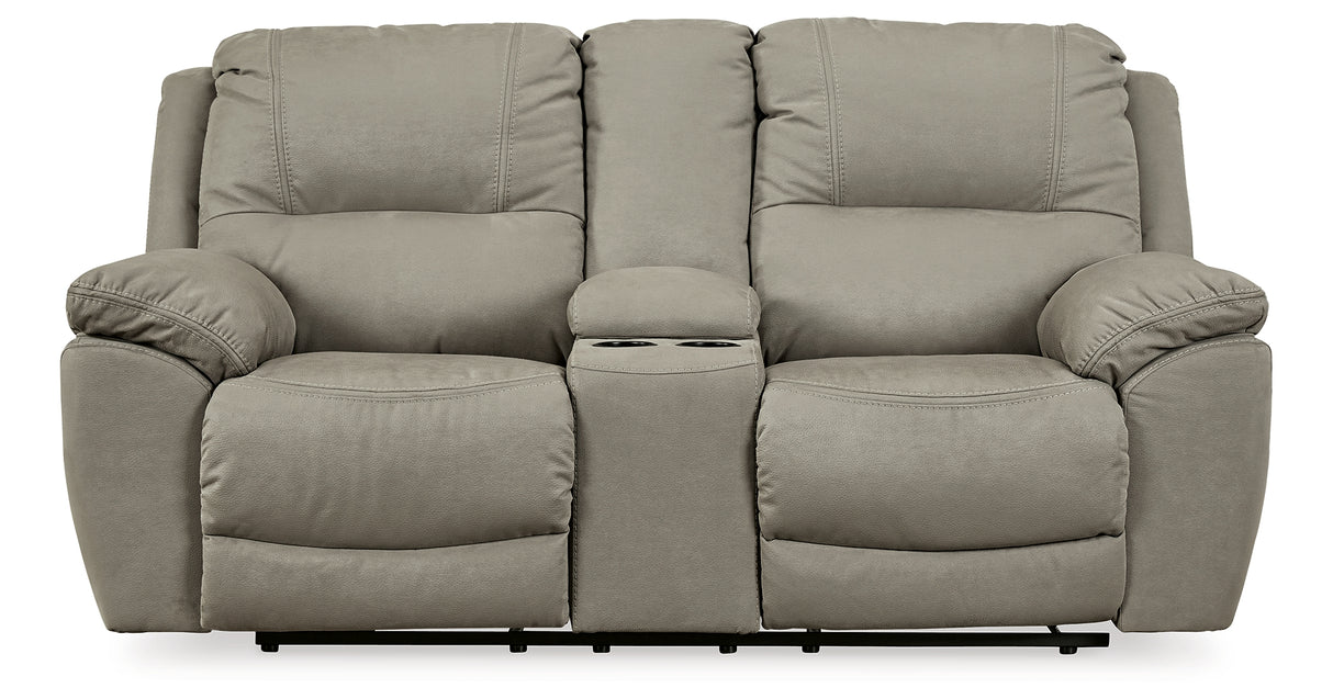 Next-Gen Gaucho Putty Power Reclining Loveseat with Console from Ashley Furniture - Luna Furniture