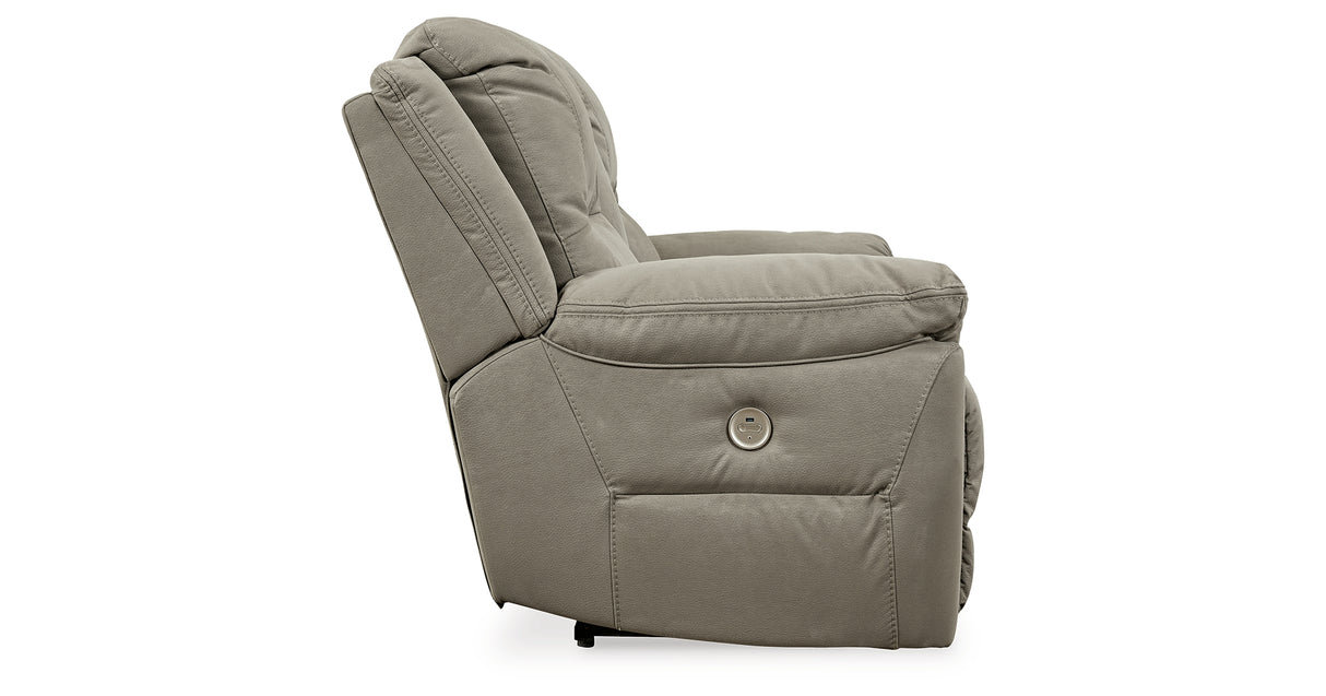 Next-Gen Gaucho Putty Power Reclining Loveseat with Console from Ashley Furniture - Luna Furniture