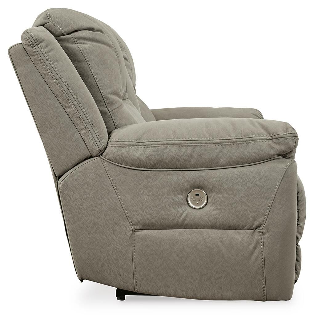 Next-Gen Gaucho Putty Power Reclining Loveseat with Console from Ashley Furniture - Luna Furniture