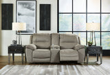 Next-Gen Gaucho Putty Reclining Loveseat with Console from Ashley - Luna Furniture
