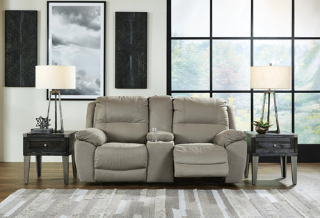 Next-Gen Gaucho Putty Power Reclining Loveseat with Console from Ashley Furniture - Luna Furniture