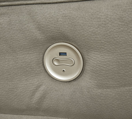 Next-Gen Gaucho Putty Power Reclining Loveseat with Console from Ashley Furniture - Luna Furniture