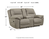 Next-Gen Gaucho Putty Reclining Loveseat with Console from Ashley - Luna Furniture