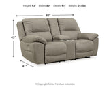 Next-Gen Gaucho Putty Power Reclining Loveseat with Console from Ashley - Luna Furniture