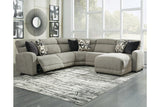 Colleyville Stone 5-Piece Power Reclining Sectional with Chaise from Ashley - Luna Furniture