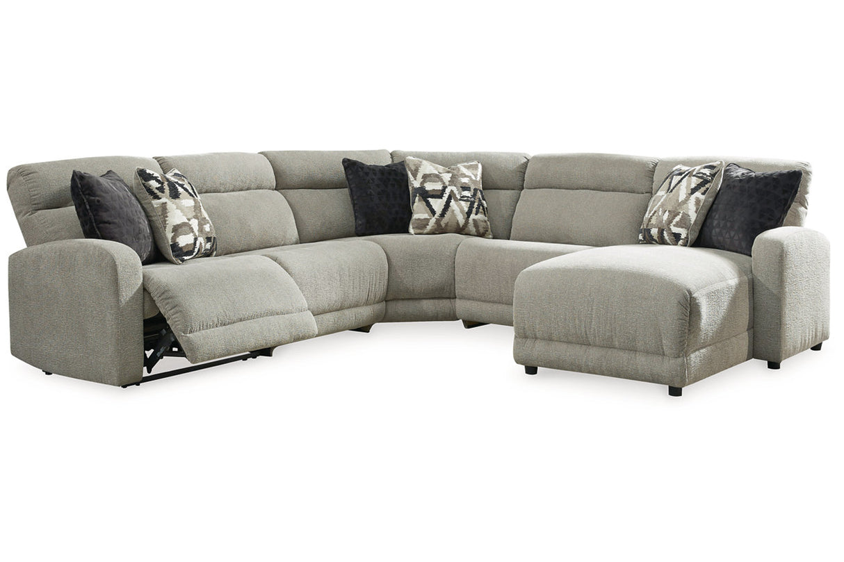 Colleyville Stone 5-Piece Power Reclining Sectional with Chaise from Ashley - Luna Furniture