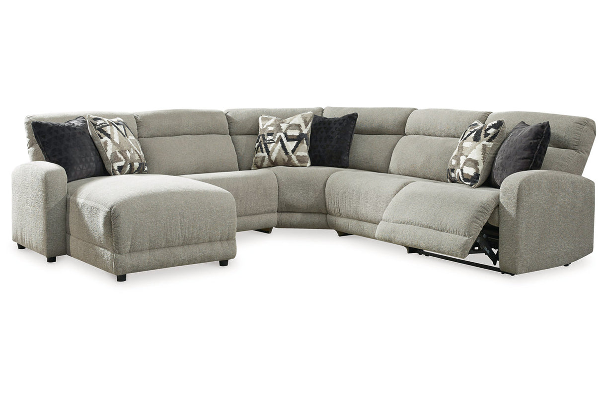 Colleyville Stone 5-Piece Power Reclining Sectional with Chaise from Ashley - Luna Furniture