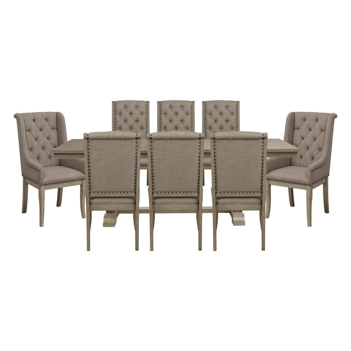 Vermillion Gray Cashmere 9-Piece Extendable Dining Set from Homelegance - Luna Furniture