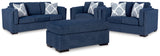 Evansley Sofa, Loveseat, Chair and Ottoman in Navy from Ashley Furniture - Luna Furniture