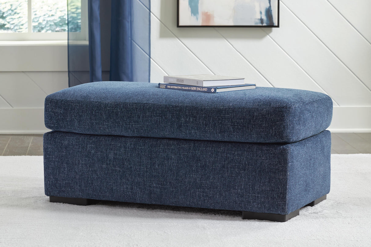 Evansley Chair and Ottoman in Navy from Ashley - Luna Furniture