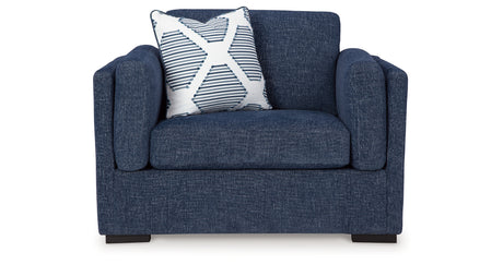 Evansley Chair and Ottoman in Navy from Ashley Furniture - Luna Furniture