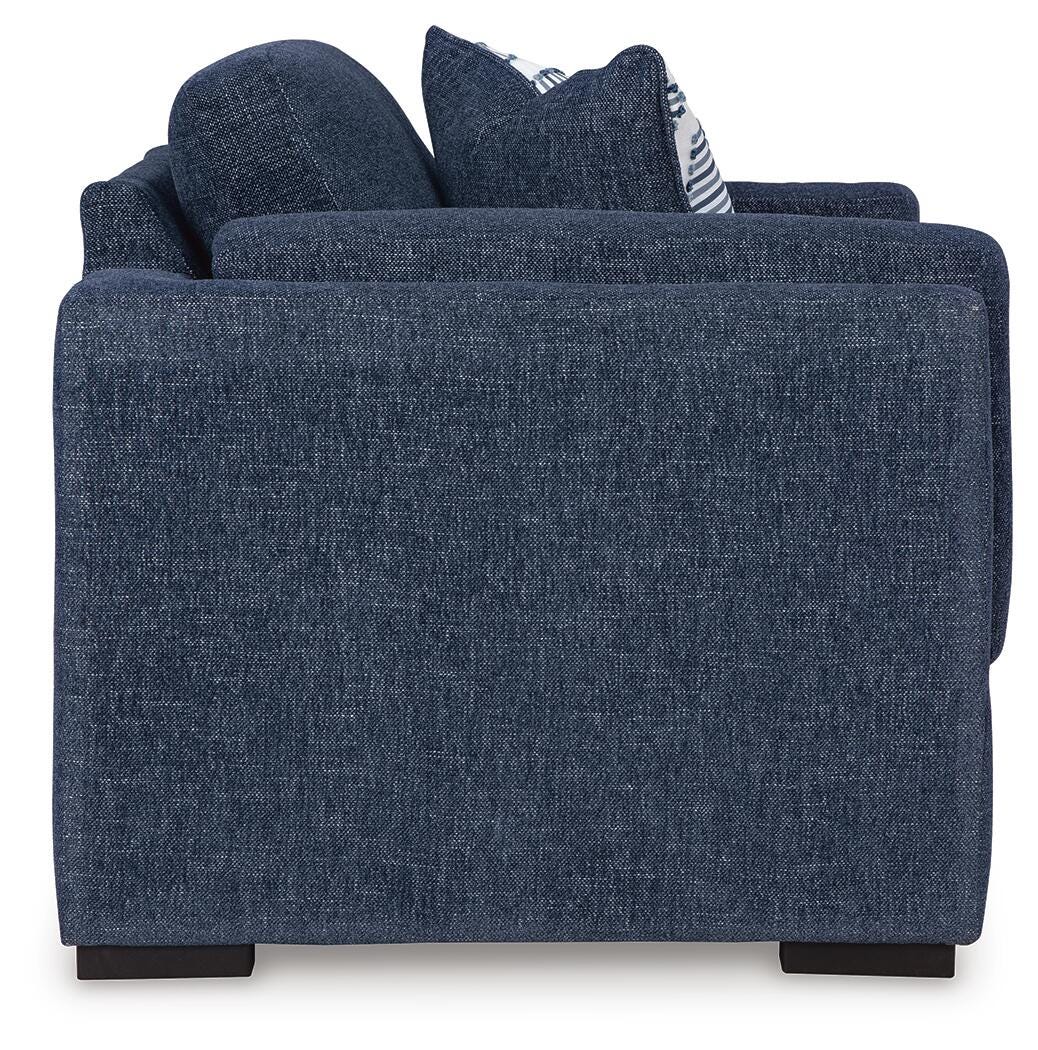 Evansley Chair and Ottoman in Navy from Ashley - Luna Furniture