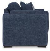 Evansley Chair and Ottoman in Navy from Ashley - Luna Furniture