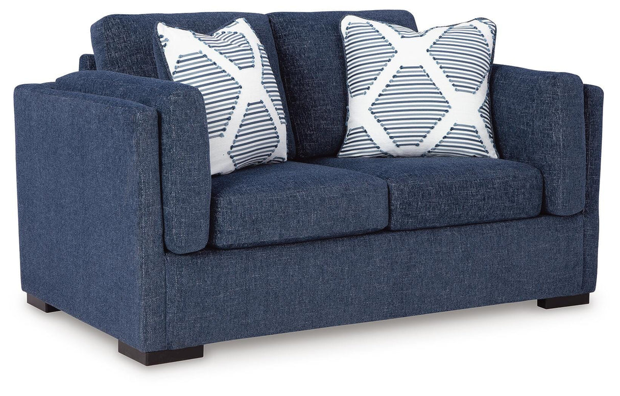 Evansley Sofa, Loveseat, Chair and Ottoman in Navy from Ashley Furniture - Luna Furniture