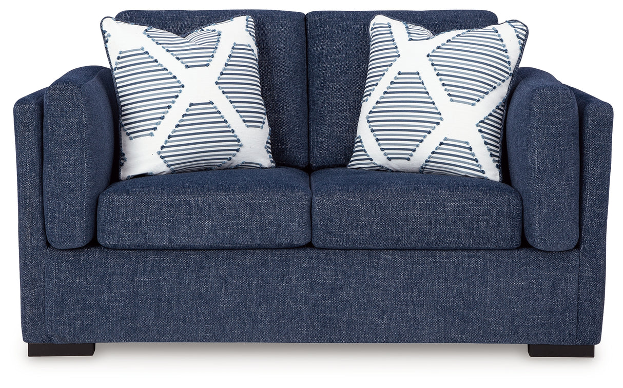Evansley Sofa, Loveseat, Chair and Ottoman in Navy from Ashley Furniture - Luna Furniture