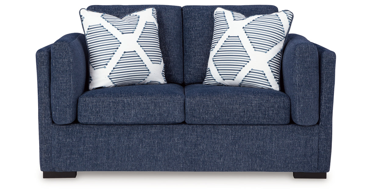 Evansley Navy Loveseat from Ashley Furniture - Luna Furniture