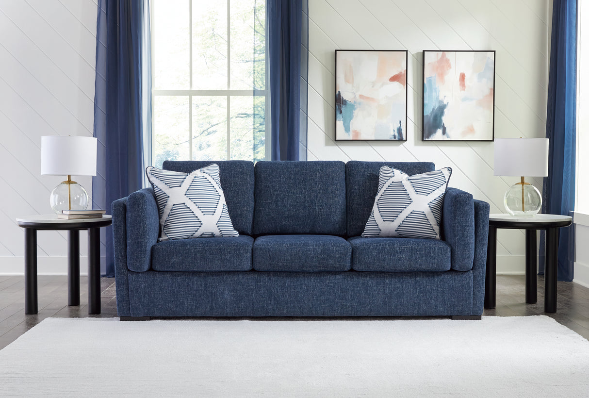 Evansley Sofa, Loveseat, Chair and Ottoman in Navy from Ashley Furniture - Luna Furniture