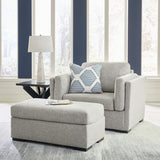 Evansley Pewter Chair and Ottoman from Ashley - Luna Furniture