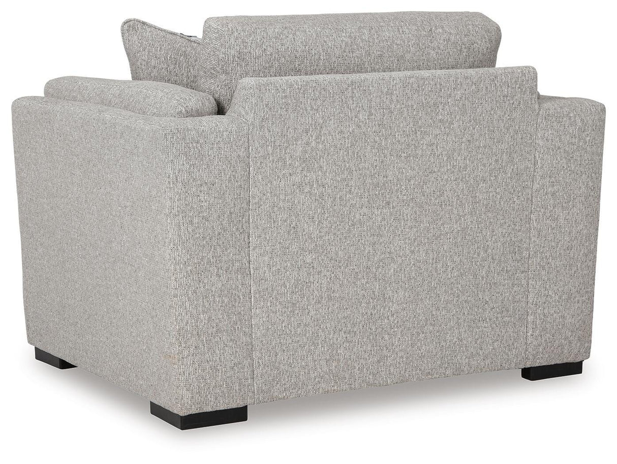 Evansley Pewter Sofa, Loveseat, Chair and Ottoman from Ashley - Luna Furniture