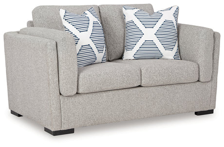 Evansley Pewter Sofa, Loveseat, Chair and Ottoman from Ashley - Luna Furniture